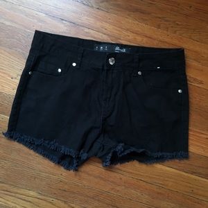 High waisted denim shorts